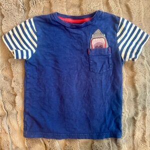 Mini Boden Blue Tee with Shark Pocket